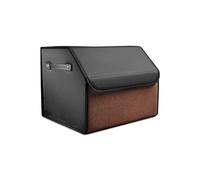 Ergocar Organisateur de Coffre de Voiture, Pliable Cuir PU et Suède Sac pour Coffre de Voiture avec Couvercle et Séparation, Organiseur de Coffre avec Manipuler Résistant pour Auto/SUV/Camion