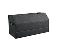 Ergocar Organisateur de Coffre de Voiture Pliable, Faux Suède Tissé Avec Couvercle, Ouverture à 180°, Antidérapant Avec Poignée pour Auto/SUV/Camion