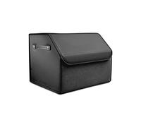Ergocar Organisateur de Voiture Pliable en Cuir PU et Suède - Sac pour Coffre avec Couvercle, Séparation et Poignée Résistante - Pour Auto/SUV/Camion
