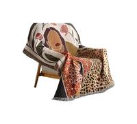 Ergocar Plaid Bohème Moelleux Pompons - Fine et Confortable - En Jacquard - Douce et Chaude - Pour Chambre à Coucher, Salon, Bureau
