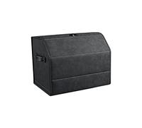 Ergocar Pliable Organisateur de Coffre de Voiture, Faux Tissé Suède Sac pour Coffre avec Couvercle, Ouverture à 180°, Organiseur de Coffre Antidérapant avec Poignée pour Auto/SUV/Camion