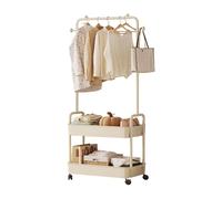 Ergocar Porte Manteau De Vêtements En Métal Avec Paniers De Rangement Multi-Couches Et Cintres Indépendants Mobiles Avec Support De Poulie Petit Espace De Vêtements Modernes