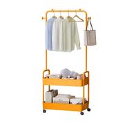 Ergocar Porte Manteau De Vêtements En Métal Avec Paniers De Rangement Multi-Couches Et Cintres Indépendants Mobiles Avec Support De Poulie Petit Espace De Vêtements Modernes
