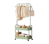 Ergocar Porte Manteau De Vêtements En Métal Avec Paniers De Rangement Multi-Couches Et Cintres Indépendants Mobiles Avec Support De Poulie Petit Espace De Vêtements Modernes