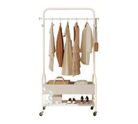 Ergocar Porte-Manteau En Métal Avec Panier De Rangement, Porte-Chaussures Et Poulies - Amovible, Pour Petit Espace, Rangement à Plusieurs Étages