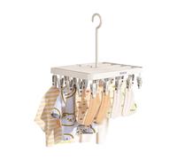 Ergocar Séchoir à Linge En Plastique Avec 24 Ou 48 Pinces Équipé d'Un Porte-Chapeaux Rotatif Adapté Aux Chaussettes Vêtements Pour Bébés Serviettes Et Chaussettes