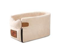 Ergocar Siège de Sécurité Auto pour Chiens et Chats - Sac de Transport Respirant Portable Mou Amovible Lavable - Panier Voiture Lit pour Animaux de Moins de 6 kg - Blanc