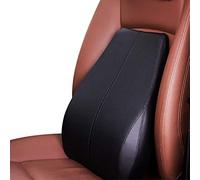 Ergocar Soutien Coussin Lombaire Voiture & Appuie-tête Coussin de Cou Couverture en Cuir PU Mousse à Mémoire Oreiller pour Voiture Maison Chaise (Noir, Coussin Lombaire)