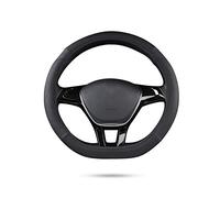 Ergocar Sport D-forme Couvre Volant de Voiture En Microfibre PU Cuir Couvre Volant Protecteur Antidérapant pour diamètre 38cm(15 ") (D-Noir）