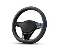 Ergocar Sport D-forme Couvre Volant de Voiture Respirant Microfibre PU Cuir Couvre Volant Protecteur Antidérapant pour Type D diamètre 38cm(15 ") (Noir)