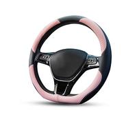 Ergocar Sport D-forme Couvre Volant de Voiture Respirant Microfibre PU Cuir Couvre Volant Protecteur Antidérapant pour Type D diamètre 38cm(15 ") (Rose)