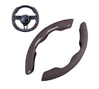 Ergocar Sport Suède Couvre Volant Voiture Confortable Durable Forme Ronde & D Universel Mode Housse Volant Voiture Segmentées Respirant Antidérapant 38cm(15"), Brun