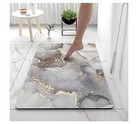 Ergocar Tapis de Bain Absorbant à Séchage Rapide, Antidérapant et Résistant à l'Usure - Pour Salle De Bain, Cuisine, Chambre (Motif en Marbre)