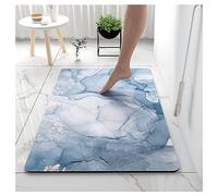 Ergocar Tapis de Bain Absorbant à Séchage Rapide Antidérapant, Résistant à l'Usure, Tapis d'Entrée pour Salle De Bain, Cuisine, Chambre (Motif en Marbre)