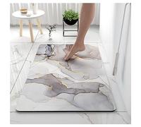 Ergocar Tapis de Bain Absorbant, Tapis de Salle de Bain à Séchage Rapide Antidérapant, Résistant à l'usure Tapis de Salle, Tapis d'Entrée pour Salle De Bain, Cuisine, Chambre(Motif en Marbre)