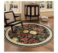 Ergocar Tapis Rond De Style Bomisien Tapis Rétro Ultra Fin, Doux, Antidérapant, Lavable - Convient pour Chambre à Coucher, Entrée, Salle à Manger, Dortoir Familial