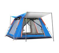 Ergocar Tentes Dôme Double Couche Tente 4 Saison Imperméable Légères Anti UV 3-4 Personnes Camping Tente pour Pique-Nique, Randonnée, Randonnée (Bleu, Colle d'argent)