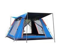 Ergocar Tentes Dôme Double Couche Tente 4 Saison Imperméable Légères Anti UV 3-4 Personnes Camping Tente pour Pique-Nique, Randonnée, Randonnée (Bleu, Vinyle)