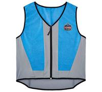 Ergodyne Chill-Its 6667 Wet Evaporative Cooling Vest, Zipper Closure Gilet de Refroidissement par évaporation Humide - PVA - Fermeture éclair, Bleu, M Mixte