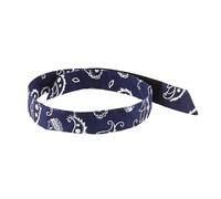 Ergodyne Chill Its 6705 Bandana de refroidissement avec cristaux de polymère par évaporation pour soulager le refroidissement, ajustement rapide et sûr, bleu marine