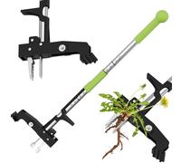 Ergohortus Désherbeur Manuel, Extracteur de Racines à 4 Griffes | Outil D'extraction de Pissenlits à Long Manche pour Jardin, Patio et Pelouse, Désherbeur sans Flexion avec Pédale