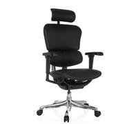 hjh OFFICE Chaise de Bureau Ergonomique ERGOHUMAN Ultra L GEN2 Design Original, Fauteuil de Bureau avec Soutien Lombaire Flexible, Cuir, Noir