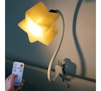 ErgoJoJo Veilleuse Bébé Étoile à Clip, Lumière Chaude Graduable, 6 Niveaux de Luminosité - Lampe Lecture, Bureau, LED Déco Pépinière, Allaitement, Cadeau Bébé