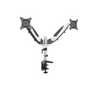 ERGOLEBEN GS220TK Support de Bureau pour 2 moniteurs 15-27" | Ressort à gaz | Hauteur réglable | Pivotant et inclinable | VESA 75/100 | Jusqu'à 8 kg par Moniteur