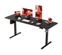 ERGOMAKER Bureau Assis Debout Électrique Ergonomique 170 x 60 cm,Noir | Bureau Gaming en Hauteur Motorisé,Panneau Intelligent avec 2 Mémoires Moteur Silencieux,Plateau en 4 Parties pour la Maison