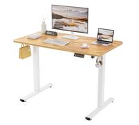 ERGOMAKER Bureau Assis-Debout Électrique pour Home Office 110x60cm | Bureau Ergonomique avec Fonction Mémoire,Silencieux pour le Travail et le Gaming,Plateau en 2 Parties,Hauteur Réglable