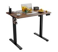 ERGOMAKER Bureau Assis-Debout Électrique pour Home Office 90x60cm Marron | Bureau Ergonomique avec Fonction Mémoire,Silencieux pour le Travail et le Gaming,Plateau en 2 Parties,Hauteur Réglable