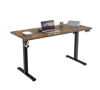 ERGOMAKER Bureau électrique réglable en Hauteur 140 x 60 cm - Bureau Assis Debout avec Plateau d'épissure Brun