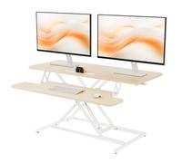 ERGOMAKER Convertisseur de Bureau Debout réglable en hauteur 101 x 40 CM,Bureaux et Postes de Travail,Avec Deux écrans et Plateau Pour Clavier(Chêne Doré)