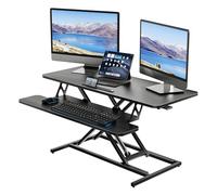 ERGOMAKER Convertisseur de Bureau Debout réglable en hauteur 101 x 40 CM,Bureaux et Postes de Travail,Avec Deux écrans et Plateau Pour Clavier(Noir)