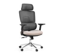 Ergomy Pro | Tissu maille/ Tissu - Siège de bureau de qualité professionnelle Gris foncé / beige
