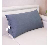 ErgonCoussin de lecture triangulaire avec housse amovible - Coussin de dossier doux pour lit, confort et traversin - 100 x 35 x 18 cm - Gris - Parfait pour se détendre et lire