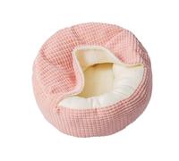 Ergonomic Dog Bed - Round Plush Cat Shelter, Enclosed Puppy Beds with Blanket Cover, Warm Cushion Kitten Bed, Comfort Resting Pet Shelter, Cat Cave Ideal for Indoor Bedroom Small Pets