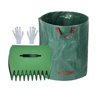 Ergonomic Grip Rake | Ergonomic Large Grip Grabbers For Garden | Debris and Yard Waste Removal with Trash Bag for , Grass, Clippings