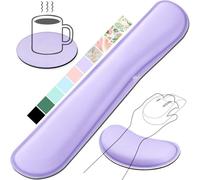 Ergonomic Memory Foam Keyboard Wrist Rest Mouse Wrist Rest Support Gel Elbow Pad with Non-Slip PU Base for Office Gamer, Computer, Purple