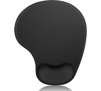 Ergonomic Mouse Mat with Gel Wrist Rest,Size S 230 x 190 mm-Washable Micro Woven Surface-Non-Slip Sticky Silicone Bottom-for Right-Handed,Home and Office,Black