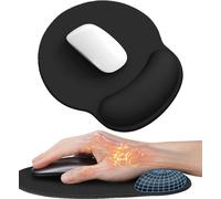 Ergonomic Mouse Pad-Gamer Mouse Pad with Gel Wrist Rest,Comfort with Gaming Mouse Pad for Computer and Laptop-Black