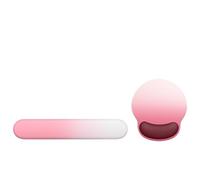 Ergonomic Mouse Pad Wrist Support Set, Memory Foam Keyboard Rest, Non-Slip Base Mousepad Gradient Blue Repose-poignet bureau(Rose pink)