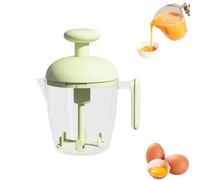 Ergonomic Multi-Blade Manual Egg Mixer, Press the Egg Beater Cup, Semi-Automatic Rotating Eggs Whisk for Baking, Cooking & Kitchen Mixing Tool, for Beating Eggs, Frothing Milk, Blending (Green)