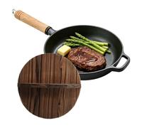 Ergonomic Non Stick Removable Wooden Handle | Cast Iron Skillets With Lid