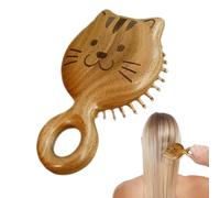 Ergonomic Scalp Brush - Wooden Comb for Styling | Iron Sappanwood with Rubber Cushion, Flexible Bristles Head Scrubber, Hair Massager for Women Men Straight Curly, Dorm and Travel