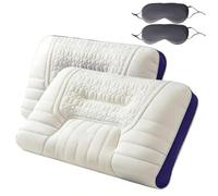 Ergonomic Zero-Pressure Neck Pillow,Memory Foam Cervical Support Pillow with Pillowcase,Standard Size Breathable Deep Sleep Side Sleeper Pillows,Adjustable Orthopedic Pillows (2)