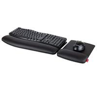 Ergonomique Ensemble Clavier et Souris sans Fil Ergonomic ErgoTouch Flow avec Disposition AZERTY - Clavier sans Fil avec Repose-Poignets en Cuir, Souris ErgoMouse Panther et Tapis de Souris