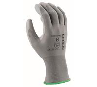 Ergos Gants De Sécurité | Protège Contre Les Risques Mécaniques | Adhérence Et Dextérité | Idéal Pour Les Travaux De Précision | Taille 6-11 | Gris | Paquet De 12 Paires | Certifié CE