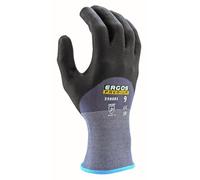 Ergos Gants De Travail De Sécurité |12 Paires | Protège Contre Les Risques Mécaniques | Adhérence, Dextérité Et Confort | Qualité Premium | Taille 6-11 | Bleu/Gris | Certifié CE