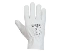 Ergos Gants de Travail En Cuir Fleur De Buffle |12 Paires | Protège Contre Les Risques Mécaniques | Robuste Et Résistant | Confort & Souplesse | Taille 7-12 | Naturel | Certifié CE | 9